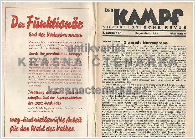 DER KAMPF, sozialistische Revue, Nr. 7, Juli 1937