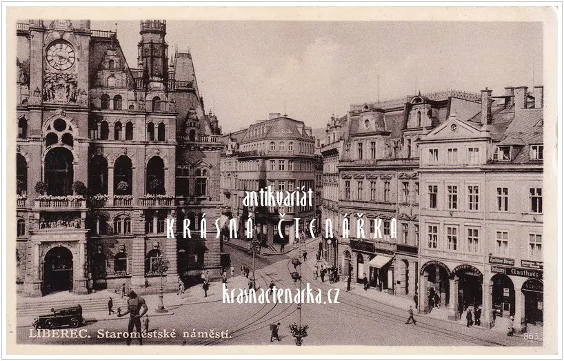 LIBEREC, Radnice a náměstí a Metznerova kašna