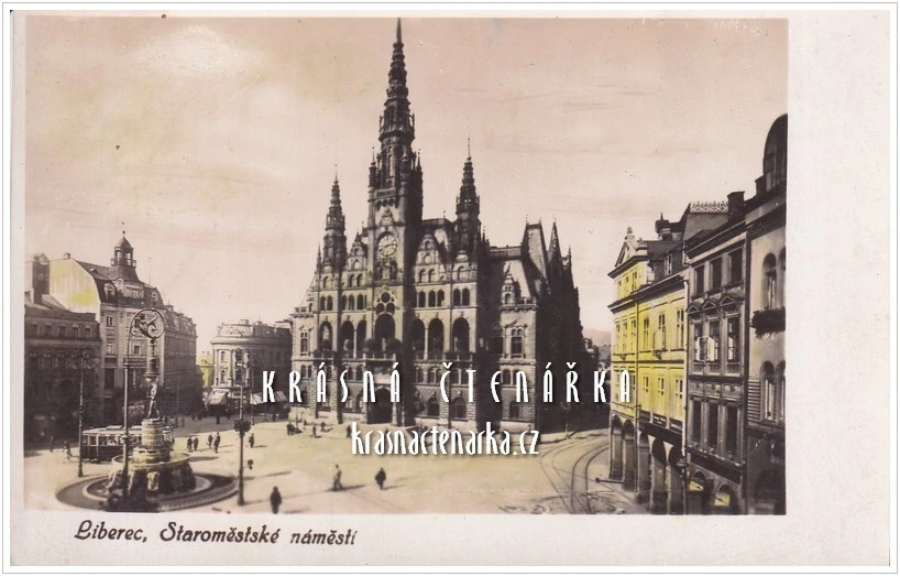 LIBEREC, Radnice a náměstí a Metznerova kašna