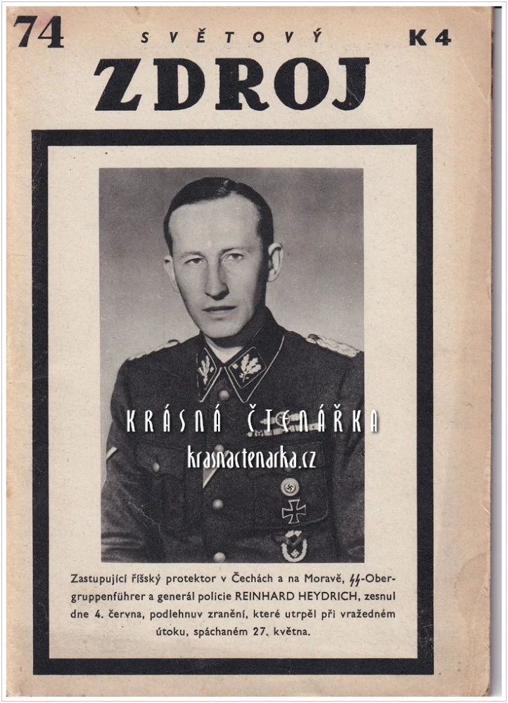 SVĚTOVÝ ZDROJ ZÁBAVY A POUČENÍ č. 74 / 1942 (Úmrtí Reinharda Heydricha)