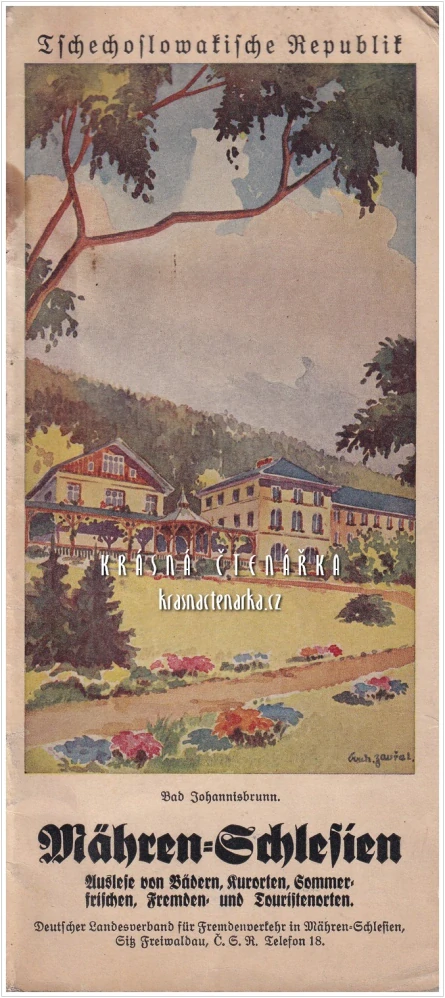 Tschechoslowakische Republik: MÄHREN-SCHLESIEN – Auslese von Bädern, Kurorten, Sommerfrischen, Fremden- und Touristenorten | Meziválečný turistický průvodce v němčině