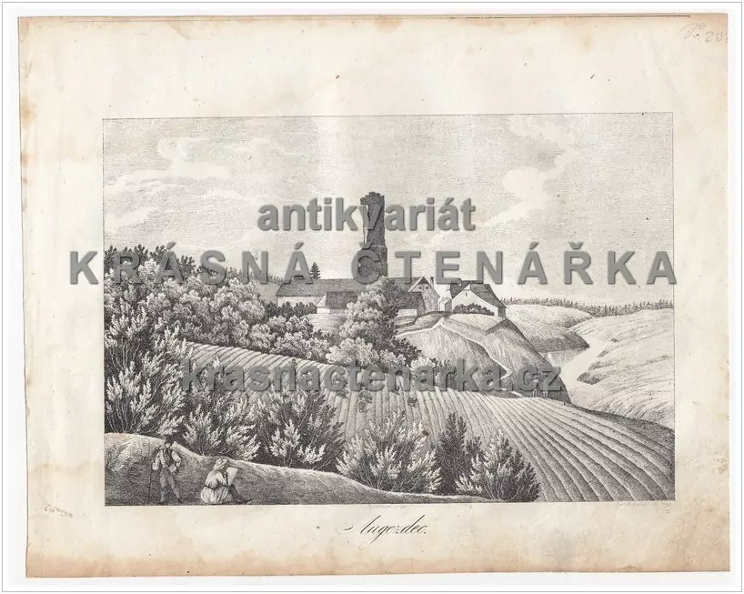 AUJEZDEC / ÚJEZDEC / MĚLNÍK( Medau, litografie) 