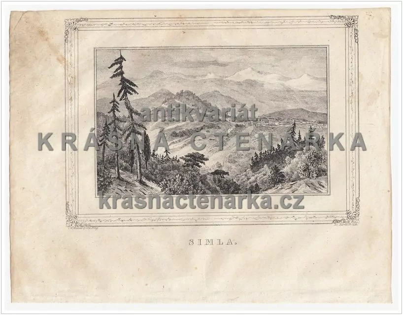 SIMLA / ŠIMLA / INDIE / HIMALÁJE(litografie)