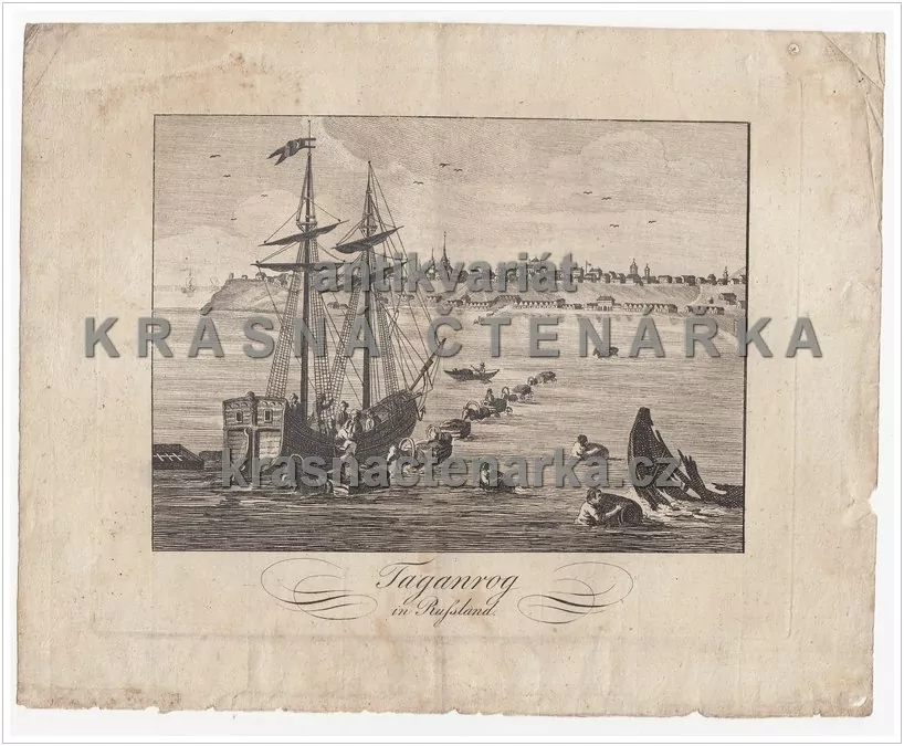 TAGANROG IN RUSSLAND, LODĚ (mědirytina) 