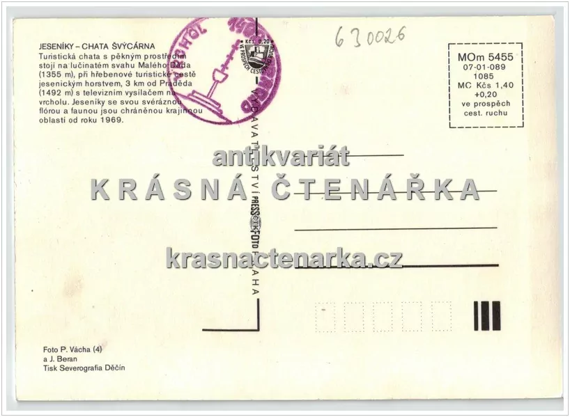 Pohoří JESENÍKY, Chata Švýcárna