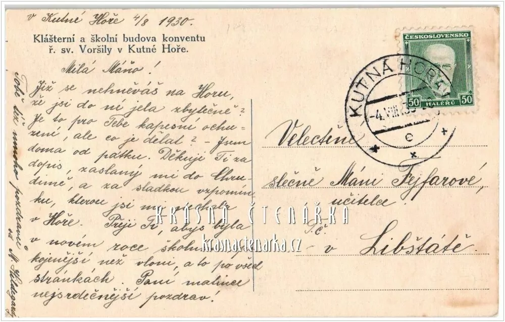 KUTNÁ HORA, Klášterní a školní budova konventu řádu sv. Voršily