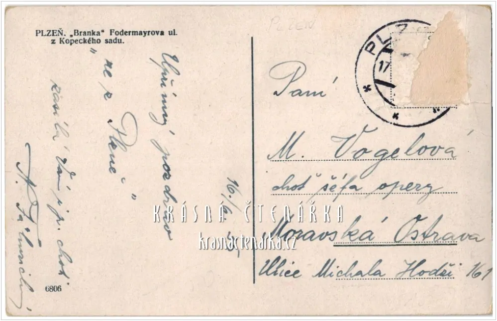 PLZEŇ, "Branka" z Kopeckého sadu a pohled na klášter