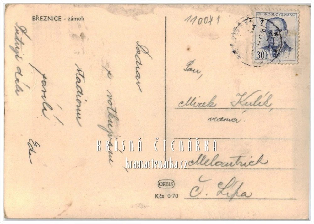 BŘEZNICE, Pohled na zámek a kamenný most