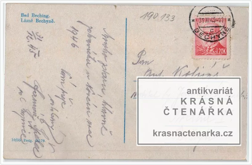 BECHYNĚ, Náměstí a pohled na kostel sv. Matěje