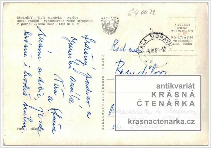 MALÁ MORÁVKA - KARLOV v zimě a s lyžaři