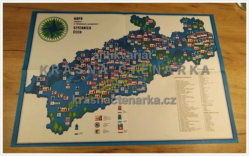 MAPA PAMÁTEK A PŘÍRODNÍCH ZAJÍMAVOSTÍ SEVERNÍCH ČECH