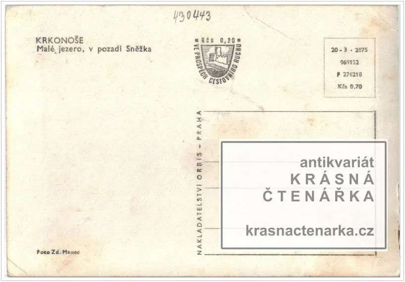 Hora SNĚŽKA od Malého jezera (pol. Mały Staw)