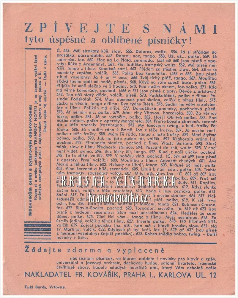 Píseň KRÁKORALA VRÁNA