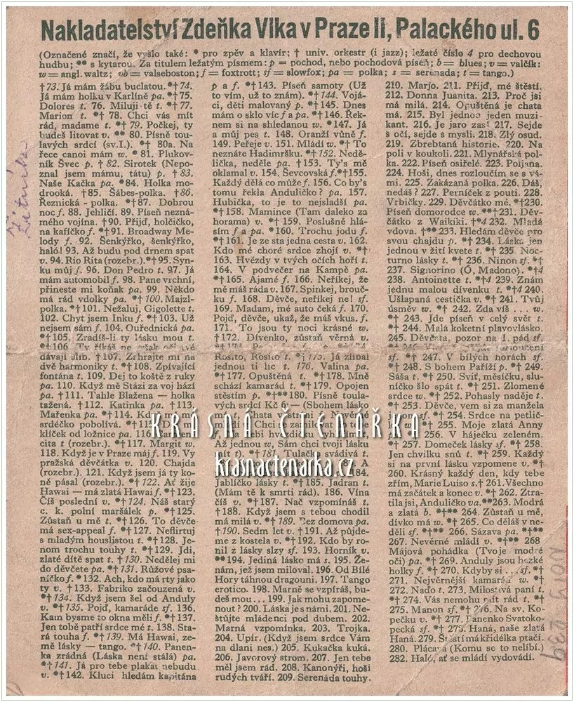 Píseň ŠTĚSTÍ MÁ KŘIDÉLKA PTAČÍ