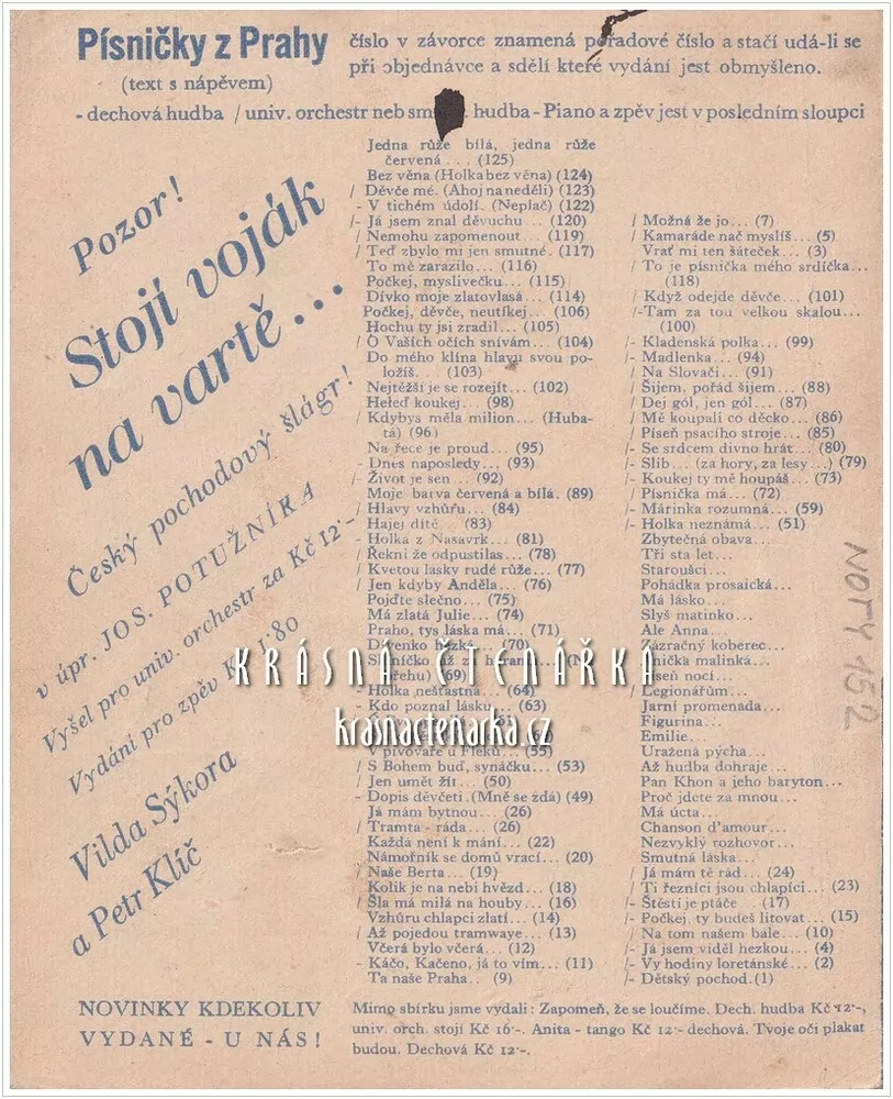 Píseň CHUDOBNÁ DÍVKA