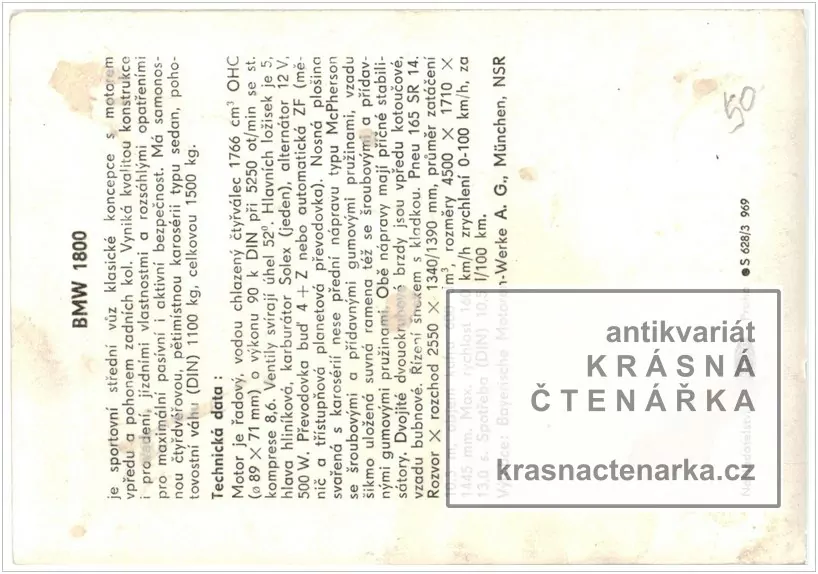 Osobní automobil BMW 1800
