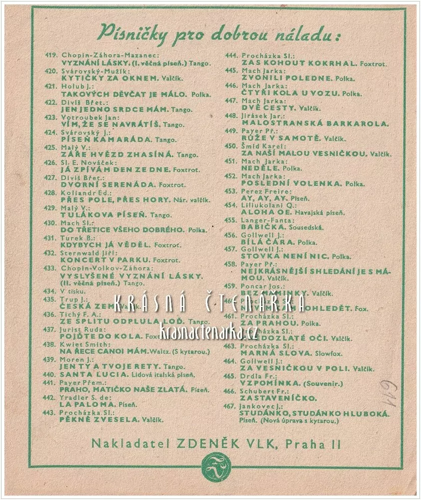 Píseň ZA VESNIČKOU V POLI