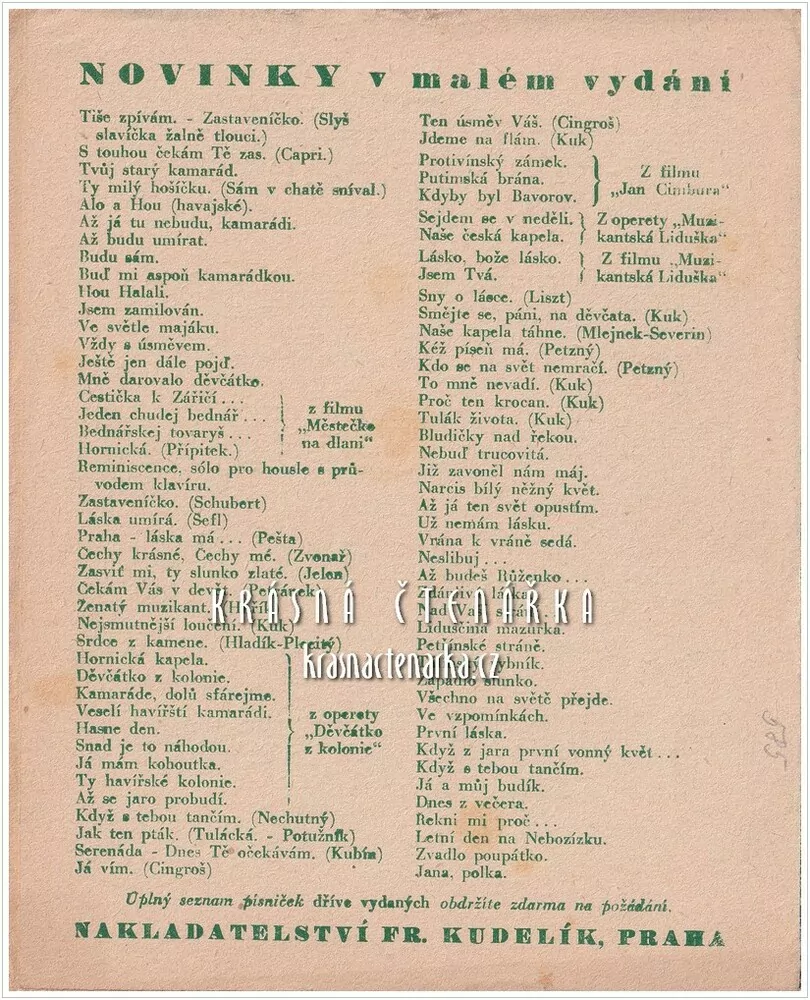 Píseň RYBIČKO NĚMÁ, JEN TY TO VÍŠ