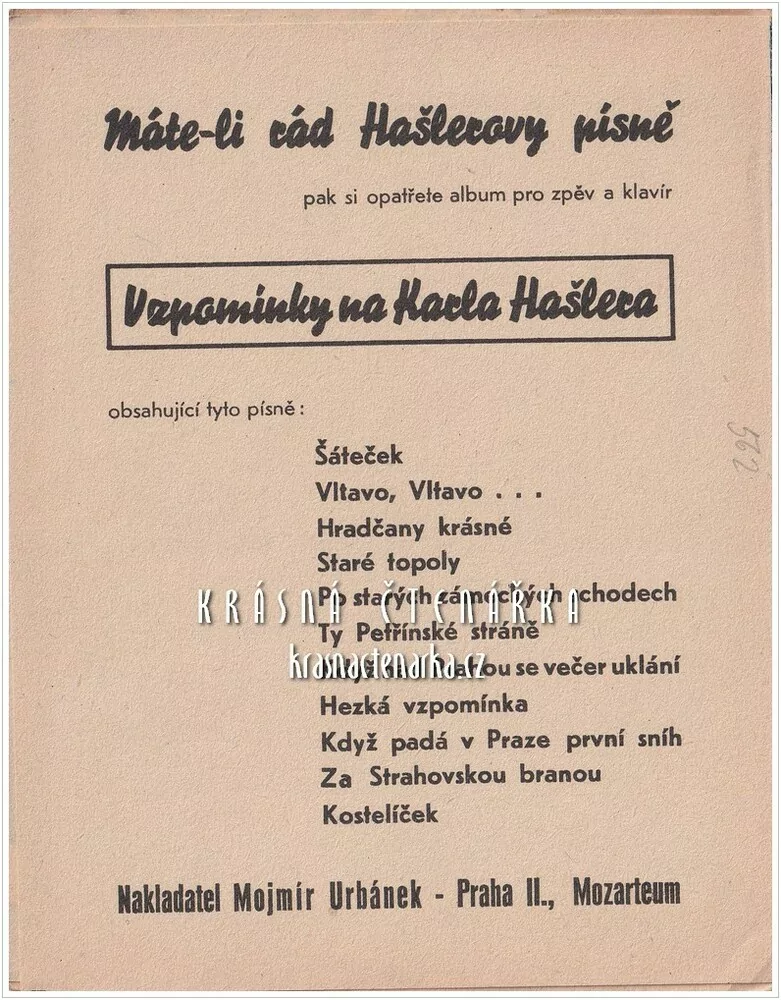 Píseň HEZKÁ VZPOMÍNKA