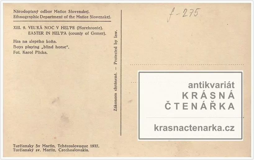 KROJE (Hra na slepého koňa, Horehronie)