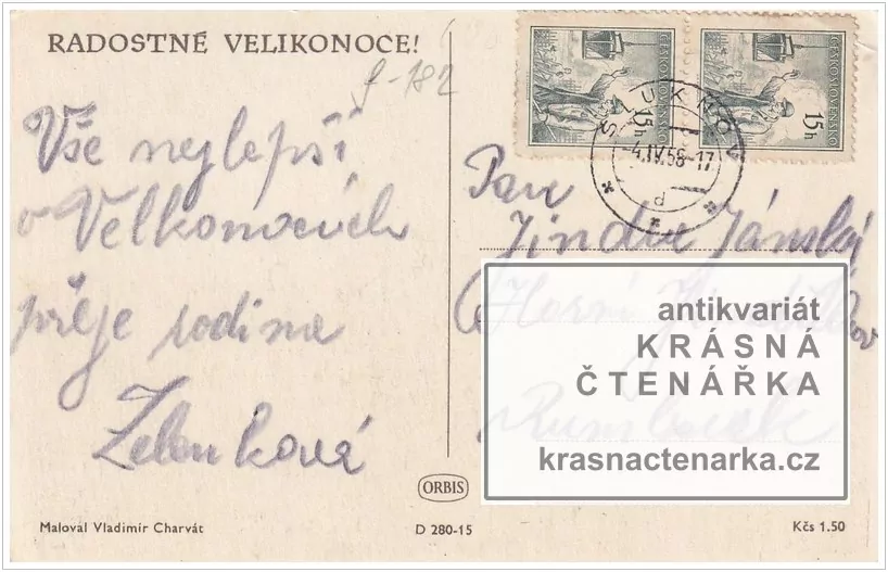 Přání VELIKONOČNÍ s traktorem (Vladimír Charvát)
