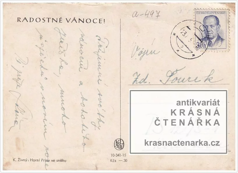 Přání VÁNOČNÍ či NOVOROČNÍ (il. Živný Karel)