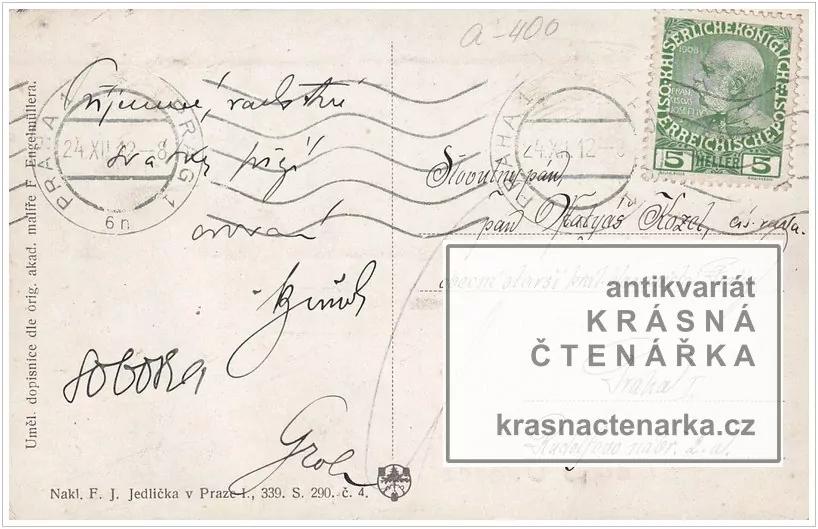 Přání VÁNOČNÍ či NOVOROČNÍ (il. Engelmüller Ferdinand)