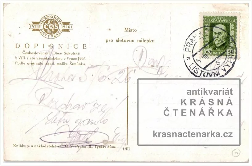 VIII. SLET VŠESOKOLSKÝ V PRAZE 1926 (il. Šimůnek Karel)