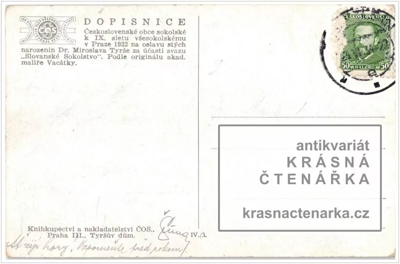 IX. SLET VŠESOKOLSKÝ V PRAZE 1932 (il. Vacátko Ludvík)