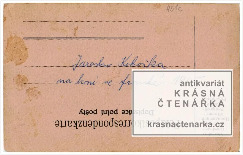 VOJENSKÁ, Jaroslav Kokoška na koni v roce 1915