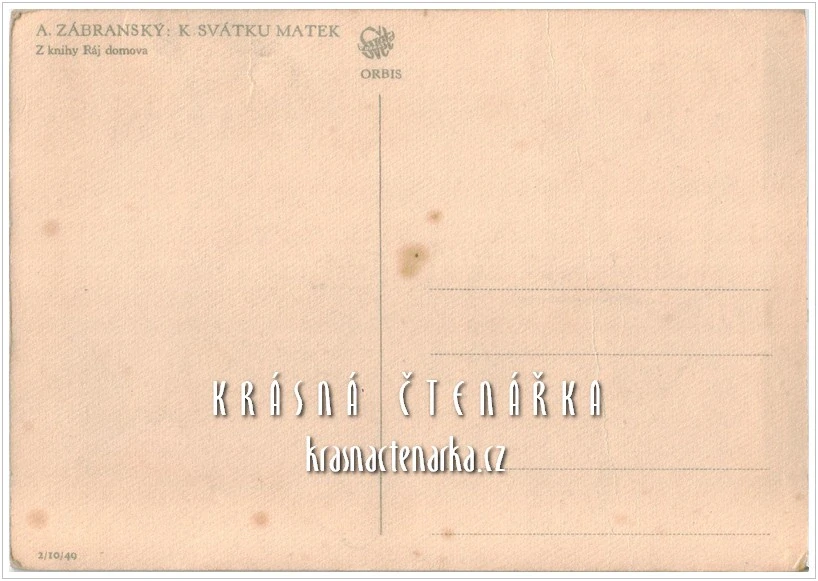 K SVÁTKU MATEK (il. Zábranský Adolf)