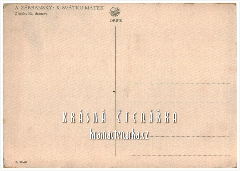 K SVÁTKU MATEK (il. Zábranský Adolf)