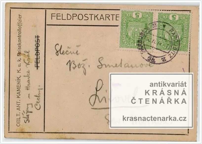 RUČNĚ MALOVANÁ pohlednice (il. Kameník Antonín)