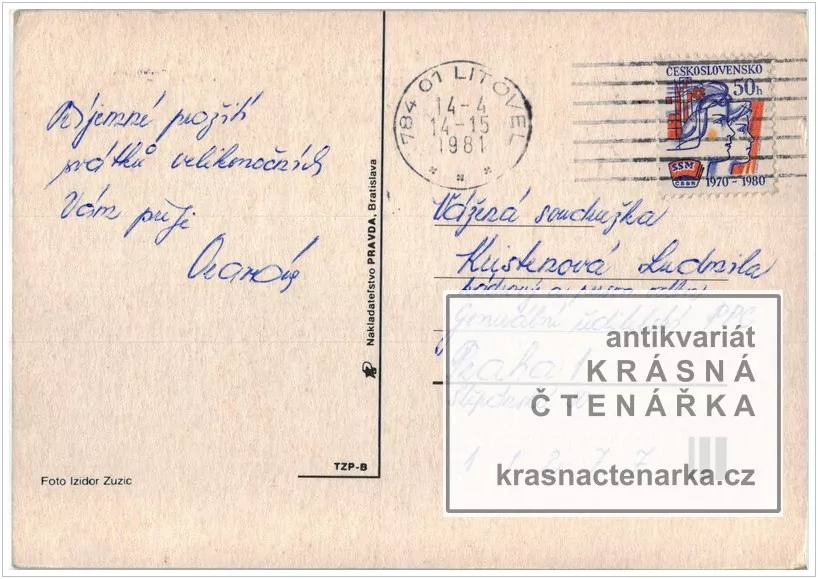 DĚTI v kroji na velikonočním přání