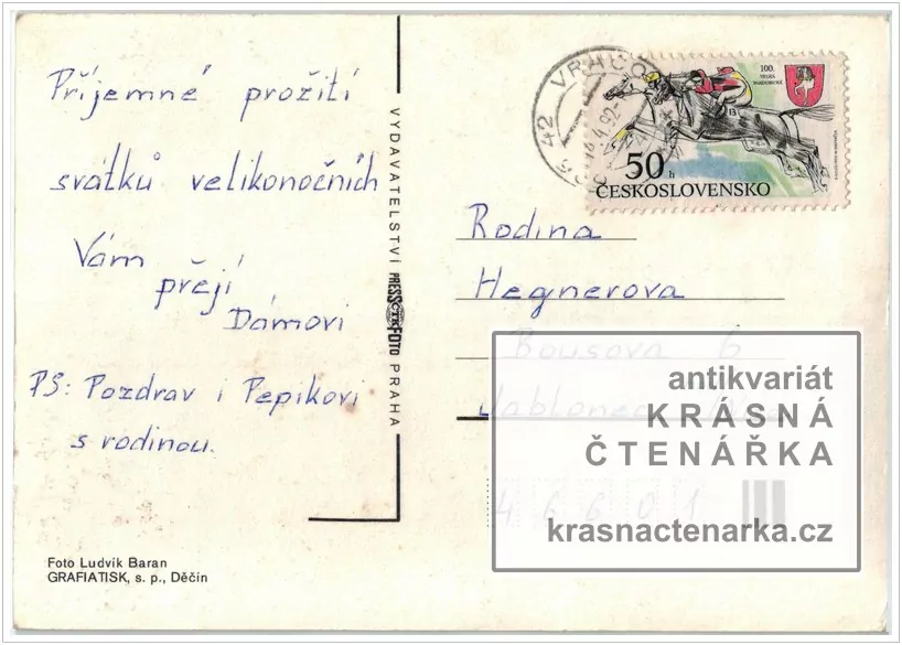 DĚTI v kroji na velikonočním přání