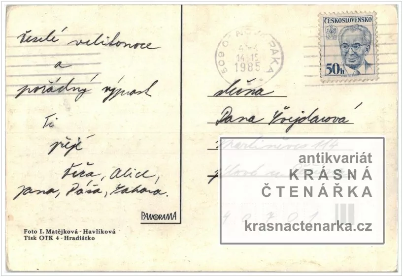 DÁMY v kroji na velikonočním přání