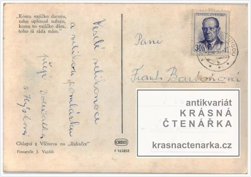 KROJE a přání VELIKONOČNÍ (Chlapci z Vlčnova na "šlahačce")