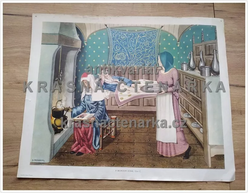 Macmillan's History Pictures: A BEDROOM SCENE, 15th C.