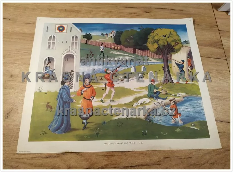 Macmillan's History Pictures: SHOOTING, FOWLING AND FISHING 15th C.