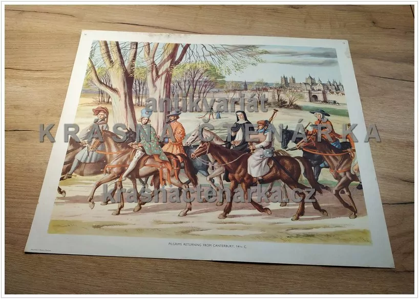 Macmillan's History Pictures: PILGRIMS RETURNING FROM CANTERBURY, 14th C.