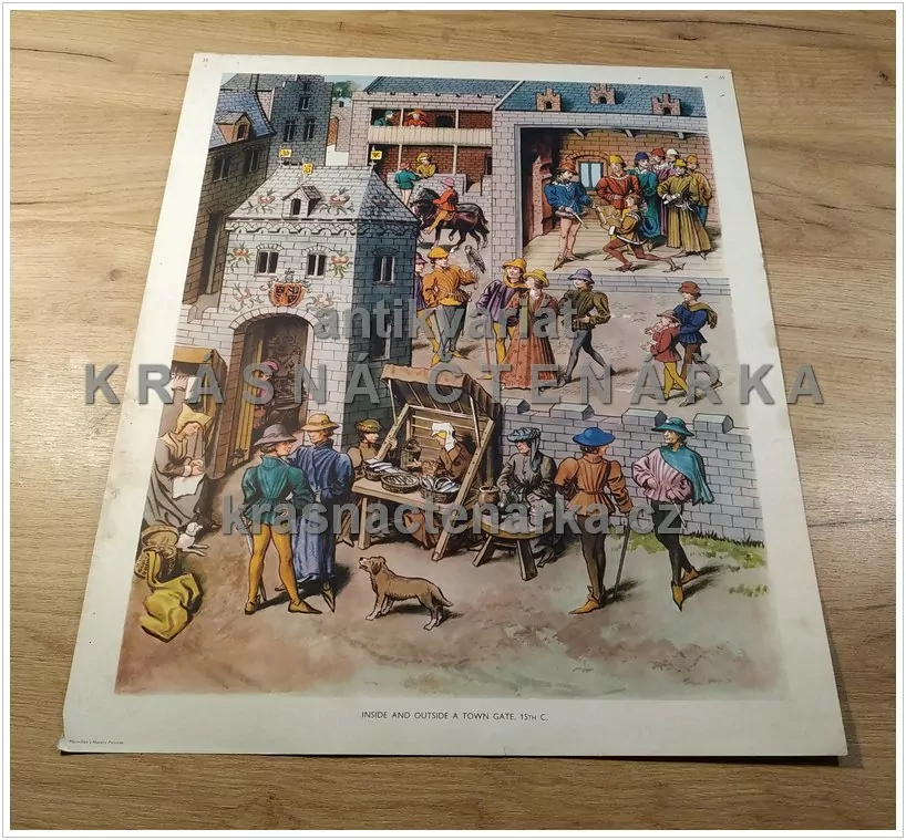 Macmillan's History Pictures: INSIDE AND OUTSIDE A TOWN GATE, 15th C.