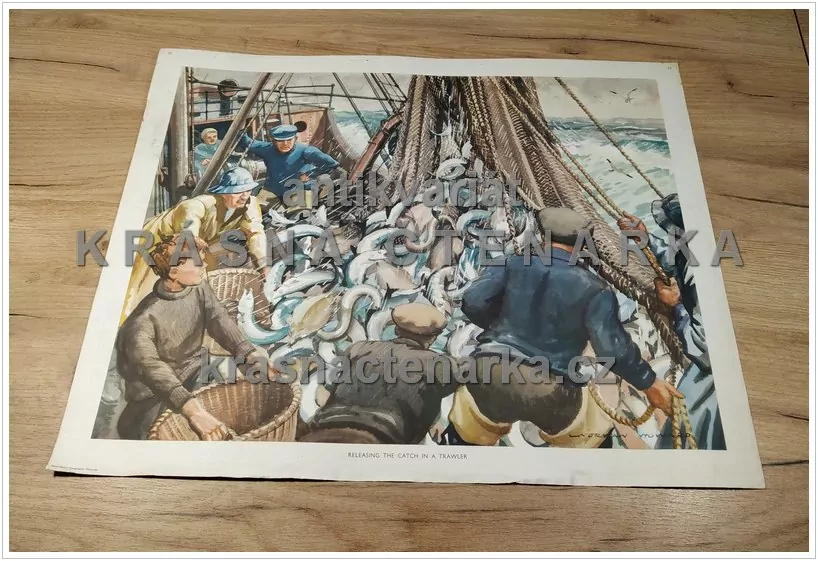 Macmillan's History Pictures: RELEASING THE CATCH IN A TRAWLER