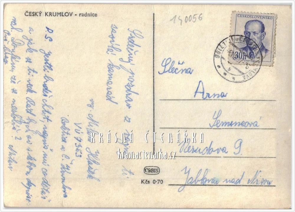 ČESKÝ KRUMLOV, Radnice, náměstí a kousek autobusu