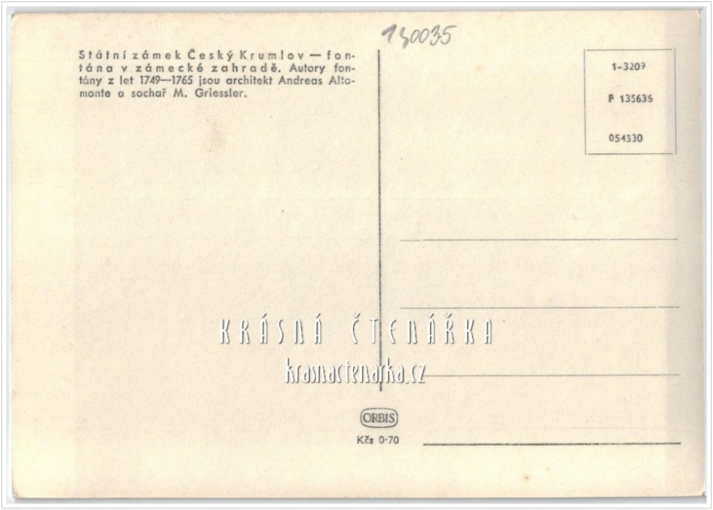 Zámek ČESKÝ KRUMLOV, Fontána v zámecké zahradě