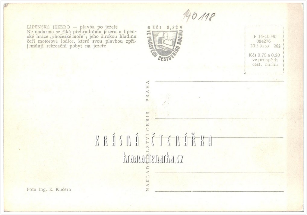 Vodní nádrž LIPNO s motorovou lodí