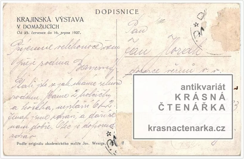 DOMAŽLICE, Krajinská výstava 1927