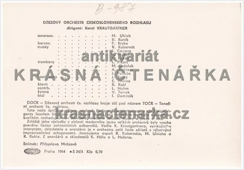 DŽEZOVÝ ORCHESTR ČESKOSLOVENSKÉHO ROZHLASU