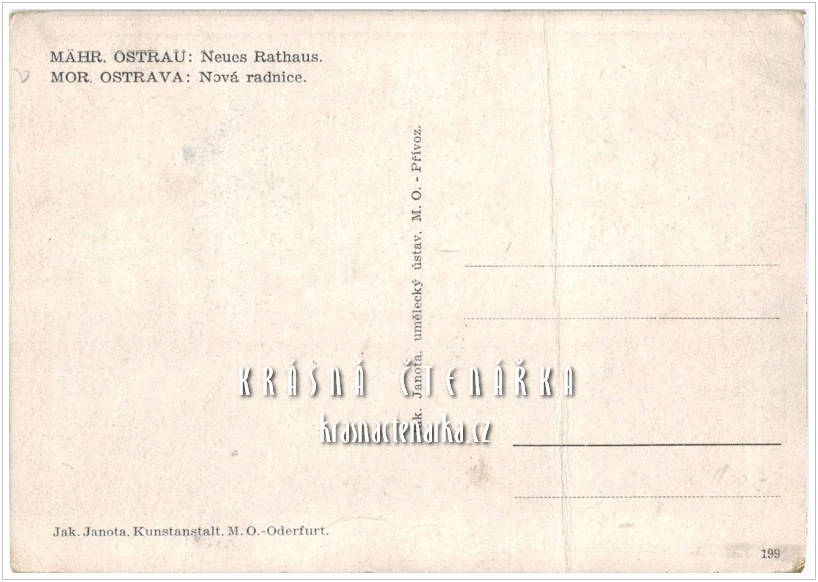 OSTRAVA na ilustrované pohlednici, Nová radnice