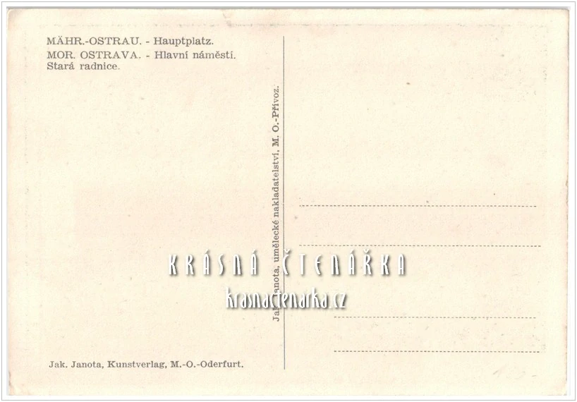 OSTRAVA na ilustrované pohlednici, Stará radnice