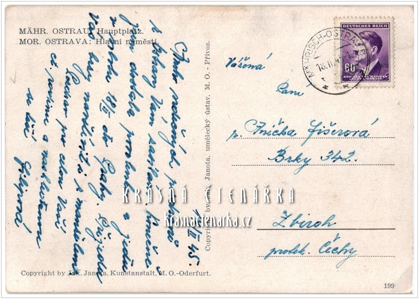 OSTRAVA na ilustrované pohlednici, Hlavní náměstí